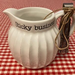 Farm House Style Syrup Pitcher w/Tongues